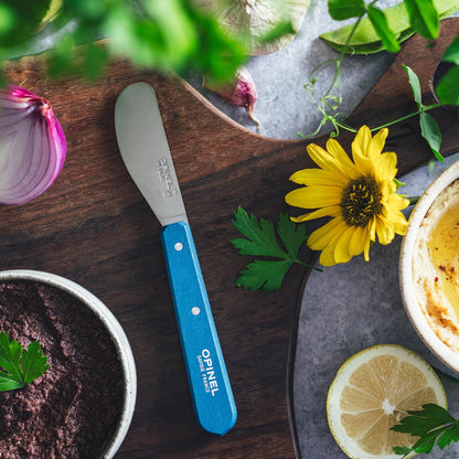 OPINEL Essential No.117 Spreading + Butter Knife, Painted Hornbeam Wood Handles, Made in France (Natural)