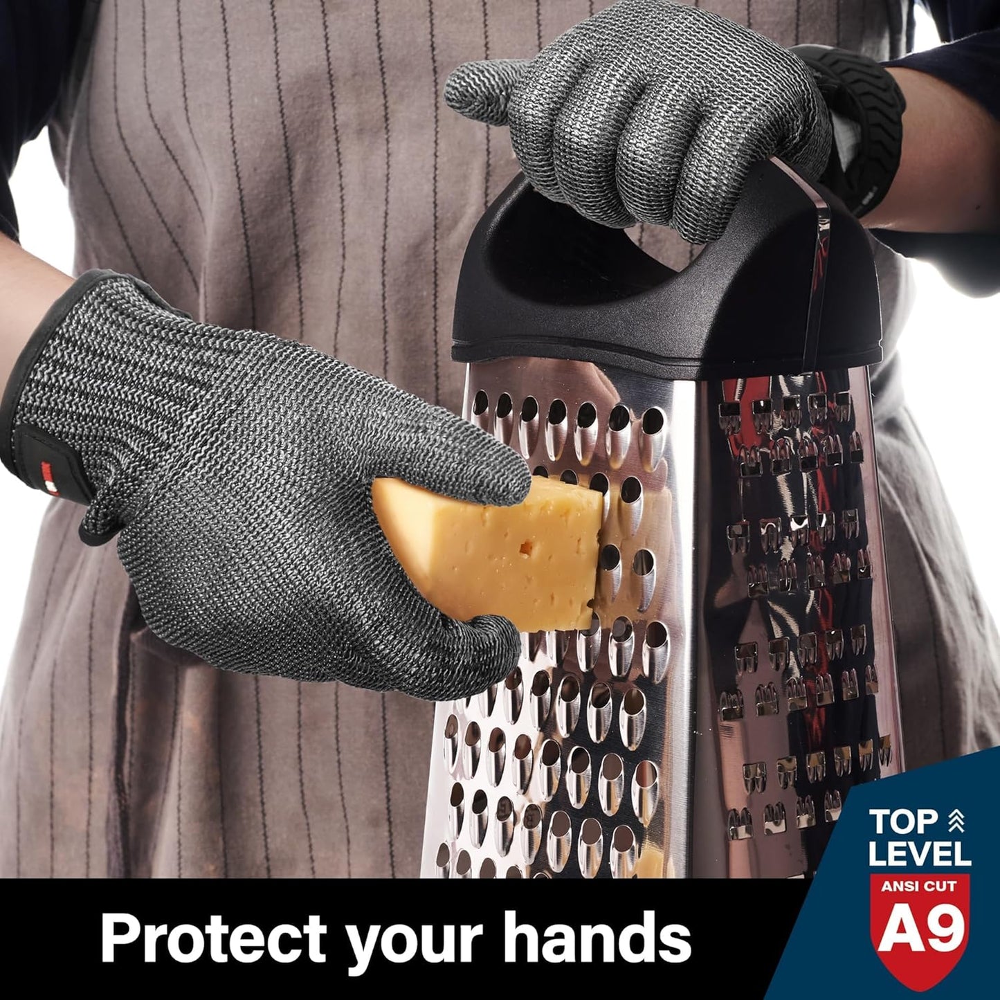 Schwer SlicePro ANSI A9 Cut Resistant Glove PR1706, Stainless Steel Mesh Metal Glove, Food Grade for Kitchen Cooking, Butcher Meat Cutting, Oyster Shucking, Mandoline, Fishing, (M, 1 PCS)