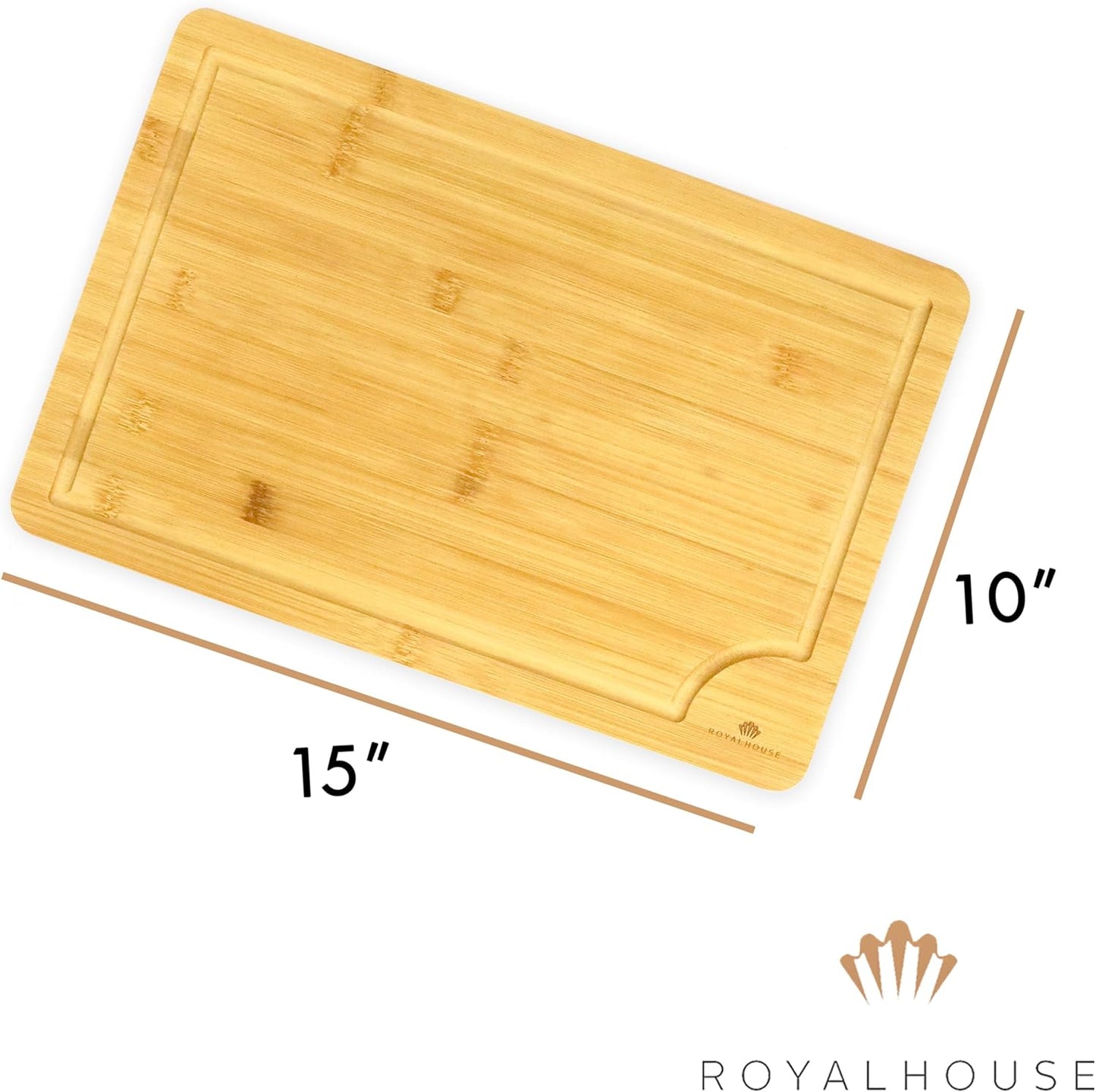 Large Cutting Board, 15x10x0.5 Bamboo Cutting Boards for Kitchen with Juice Groove and Kitchen Chopping Board for Meat Cheese board Heavy Duty Serving Tray,