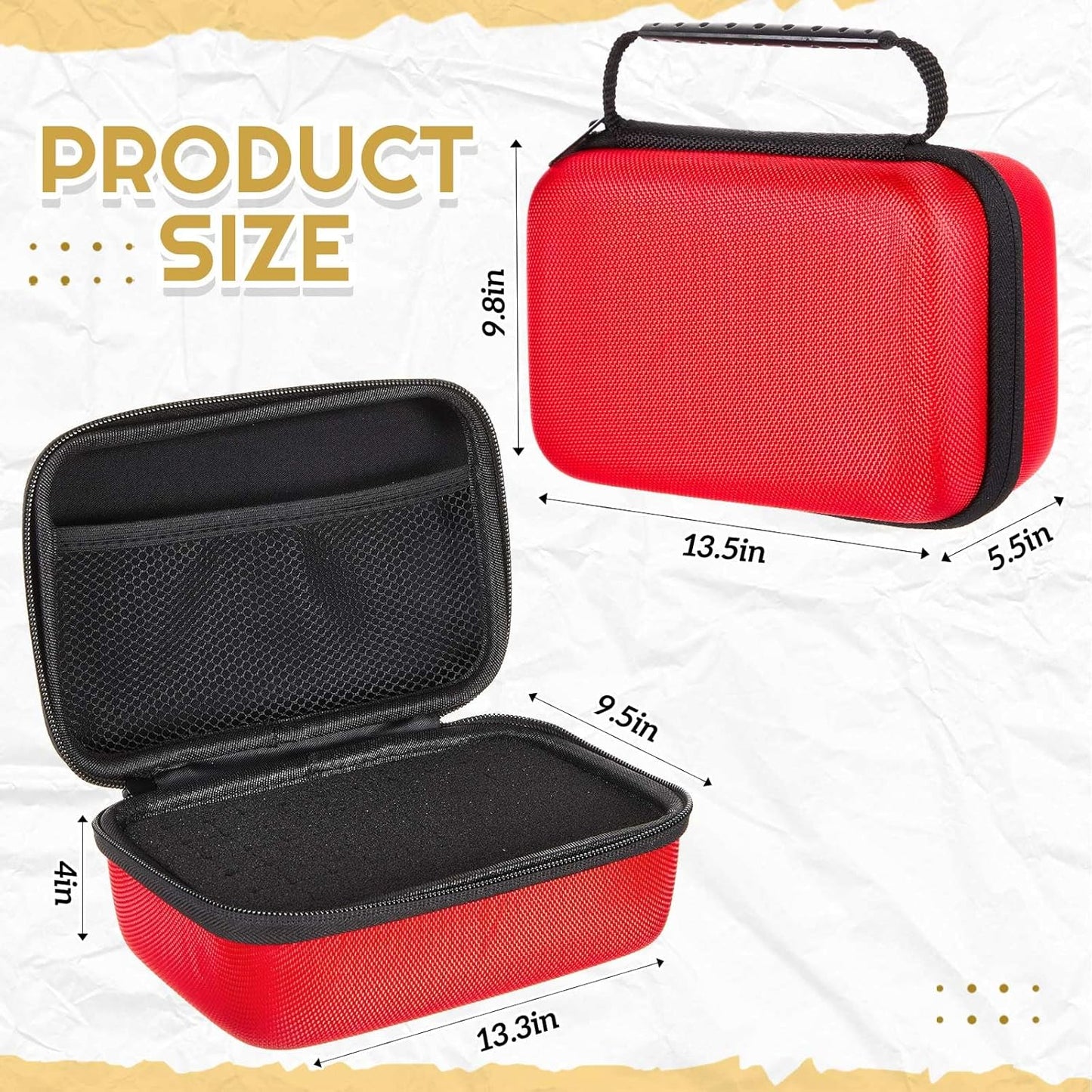 Relaxweex EVA Hard Case with Customizable Foam 7.8 x 6.3 x 3.5 Inch Protective EVA Carrying Case Shockproof Outdoor for Camera, Digital Products, Electronic Instruments with Knife, Black and Red
