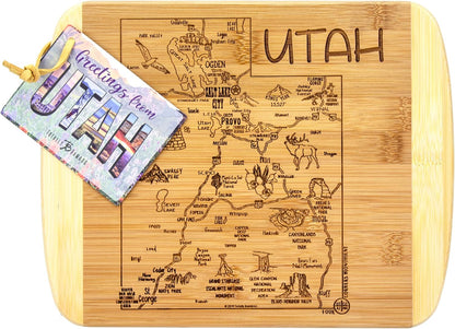 Totally Bamboo A Slice of Life New Jersey State Serving and Cutting Board, 11" x 8.75" - Colors A