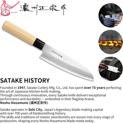 6.7 Inch Santoku Knife, Made in Japan, High Carbon Molybdenum Stainless Steel Japanese Chef Knife with Sakura Handle, Kitchen Knife for Slicing Meat, Vegetable & Fruit