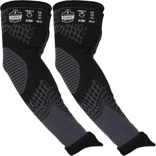 Ergodyne ProFlex 7991 Protective Arm Sleeves with Thumb Loop, Cut Resistant ANSI/ISEA 105-2016 A9, Tungsten Fiber