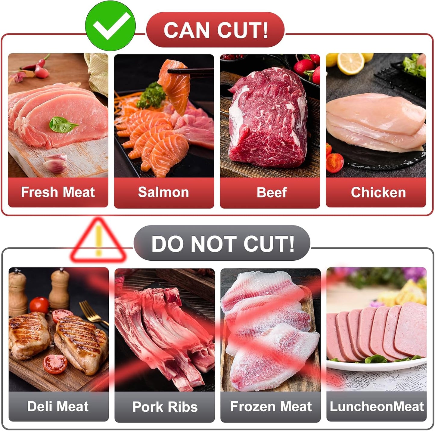 Fresh Meat Slicer Cleaver, Thickness Adjustable 2 or 4 mm, Manual Fresh Meat Cutter, Fresh Meat Slicing Shredding, Fresh Beef Pork Mutton for Home Cooking BBQ Hot Pot Meat Slicer, Meat Cleavers