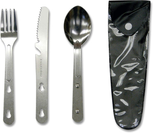 Stansport Stainless Steel Knife, Fork & Spoon Set (340)