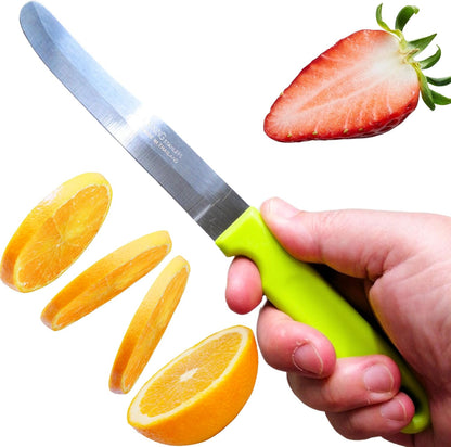 Round Tip Knife, Blunt Knife, Rounded Tip Knives for Cutting Fruit and Vegetable, Smooth Sharp Blade, Safety Knifes (Yellow)