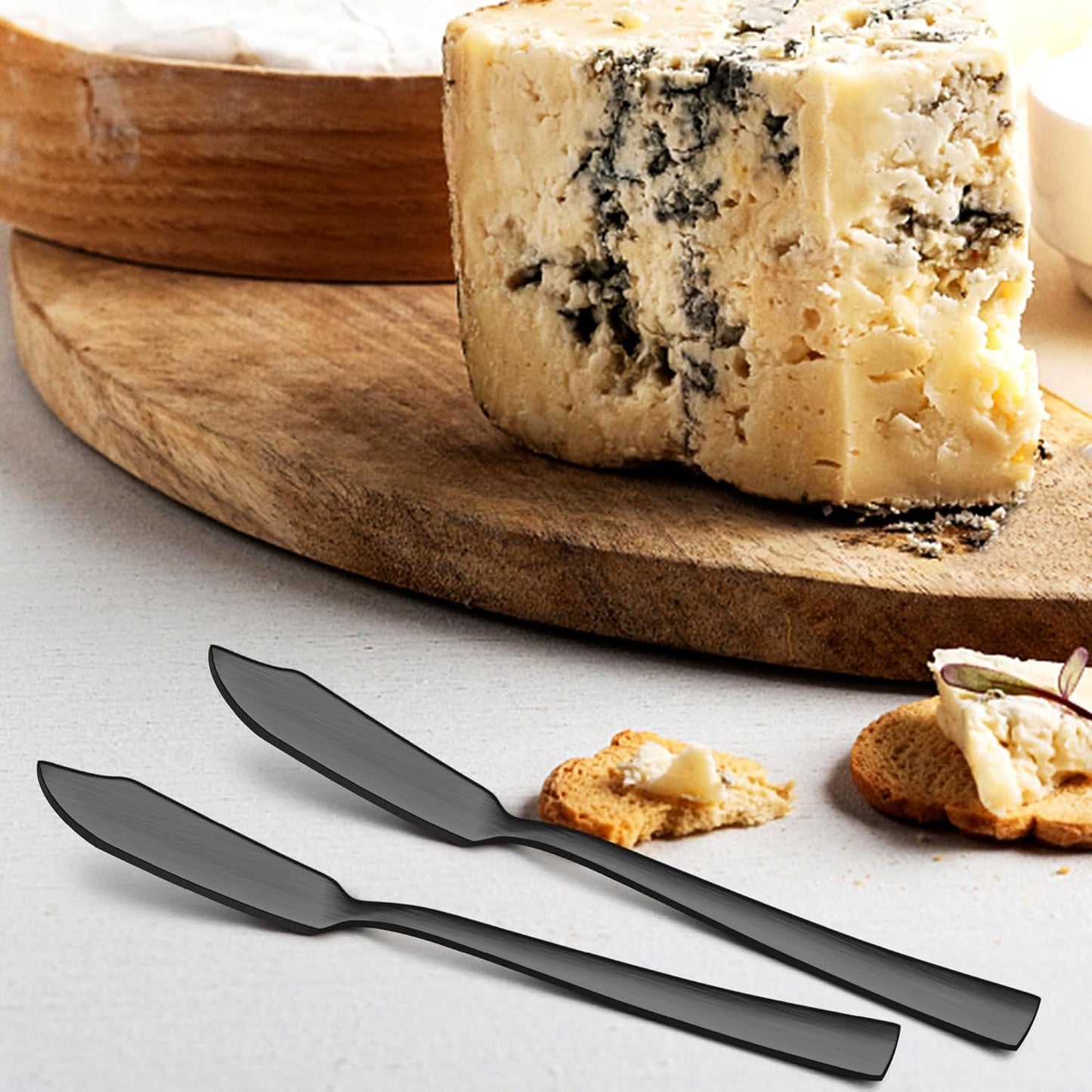 E-far Butter Spreader Knife Set of 6, 7-Inch Stainless Steel Cheese Dessert Knives for Kitchen Restaurant Party, Mirror Silver, Smooth Rounded Handle