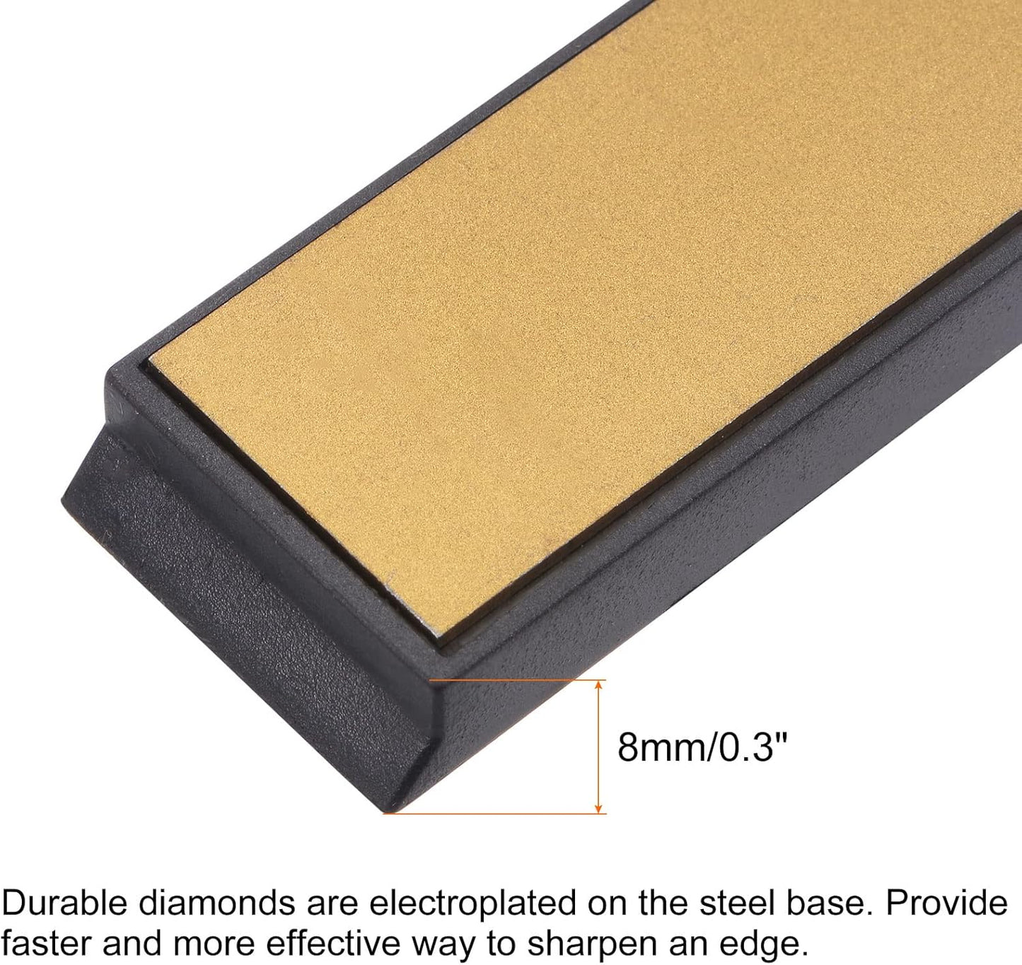 uxcell Diamond Sharpening Stone, 6" x 0.8" (150mm x 20mm) 80 Grits Titanium Coated Whetstone Sharpener Grinding Plate Hand Tool