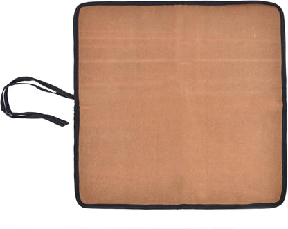 Aaron Leather Goods Professional Knife Roll Bag, 6-Slot Chef Knife Case, Brown Genuine Leather (Seaweed)