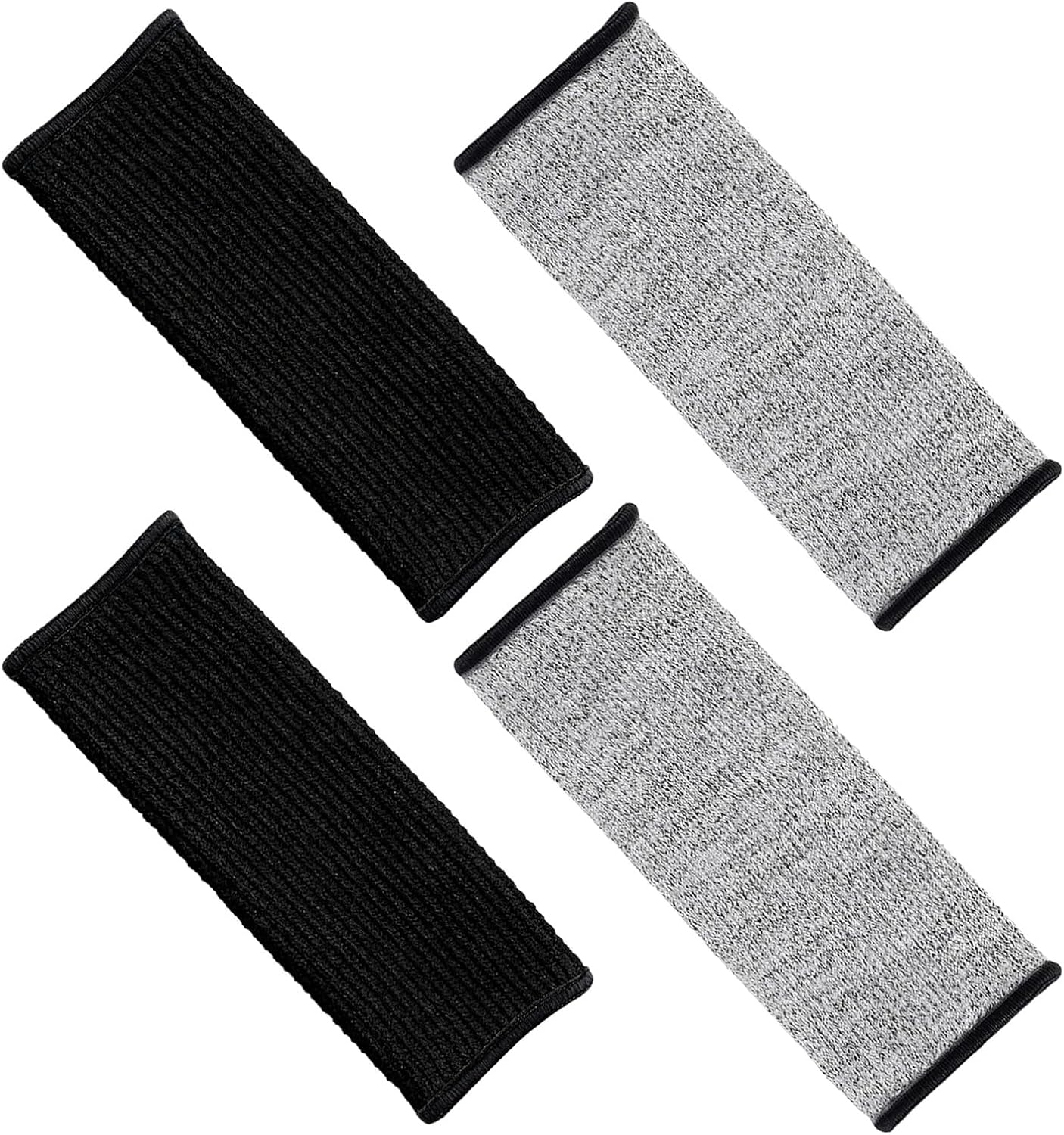 Kisangel Cut Resistant Arm Sleeves 20cm Forearm Guards 2 Pairs Grey and Black Protective Sleeve for Gardening Welding Kitchen Bruising and Thorn Resistant