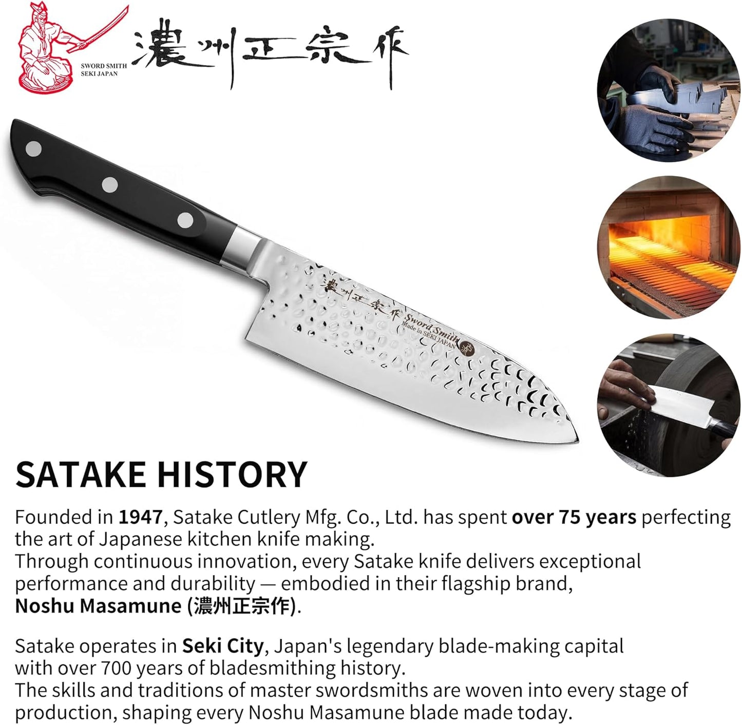 8 Inch Japanese Chef Knife, Made in Japan, Full Tang High Carbon Molybdenum Stainless Steel Gyuto Knife with Hammered Finish for Rock Chopping Meat, Fish and Vegetables
