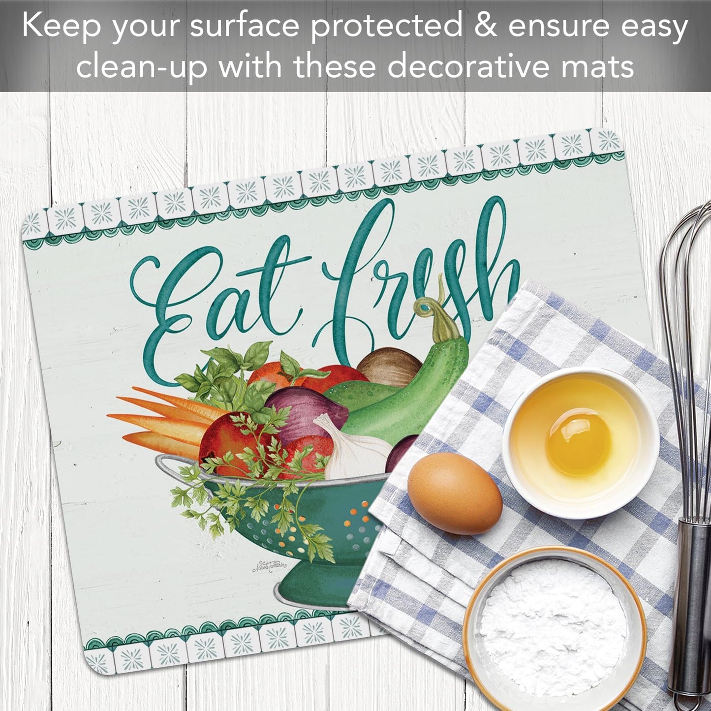 Cut N' Funnel Farmhouse Fall Designer Flexible Cutting Board Mat 15" x 11.5" Made in the USA Decorative Flexible Easy to Clean