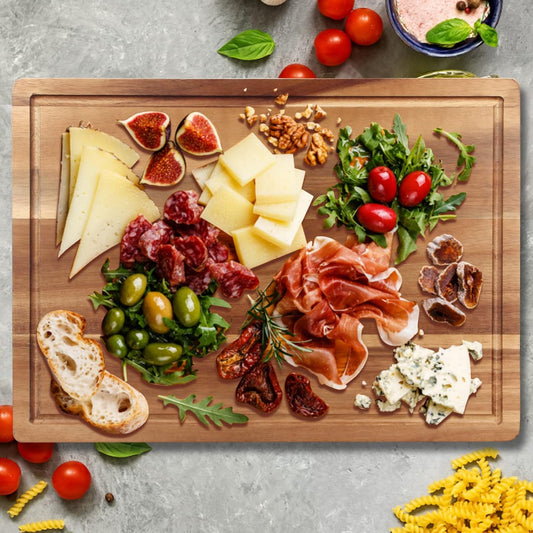Solid Wooden Cutting Board Set of 3 Acacia Wood Charcuterie Boards Set Hardwood Meat Chopping Board Butcher Blocks Safe Non Toxic Large Cutting Boards for Kitchen Decor Bread Serving Cheese Board