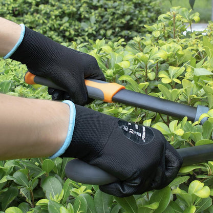 Kebada W1 Work Gloves for Men and Women, PU Coated Safety Gloves with Grip, Touchscreen, Ideal for Warehouse Package Handling, Construction, Gardening, 12 Pairs Gray Large