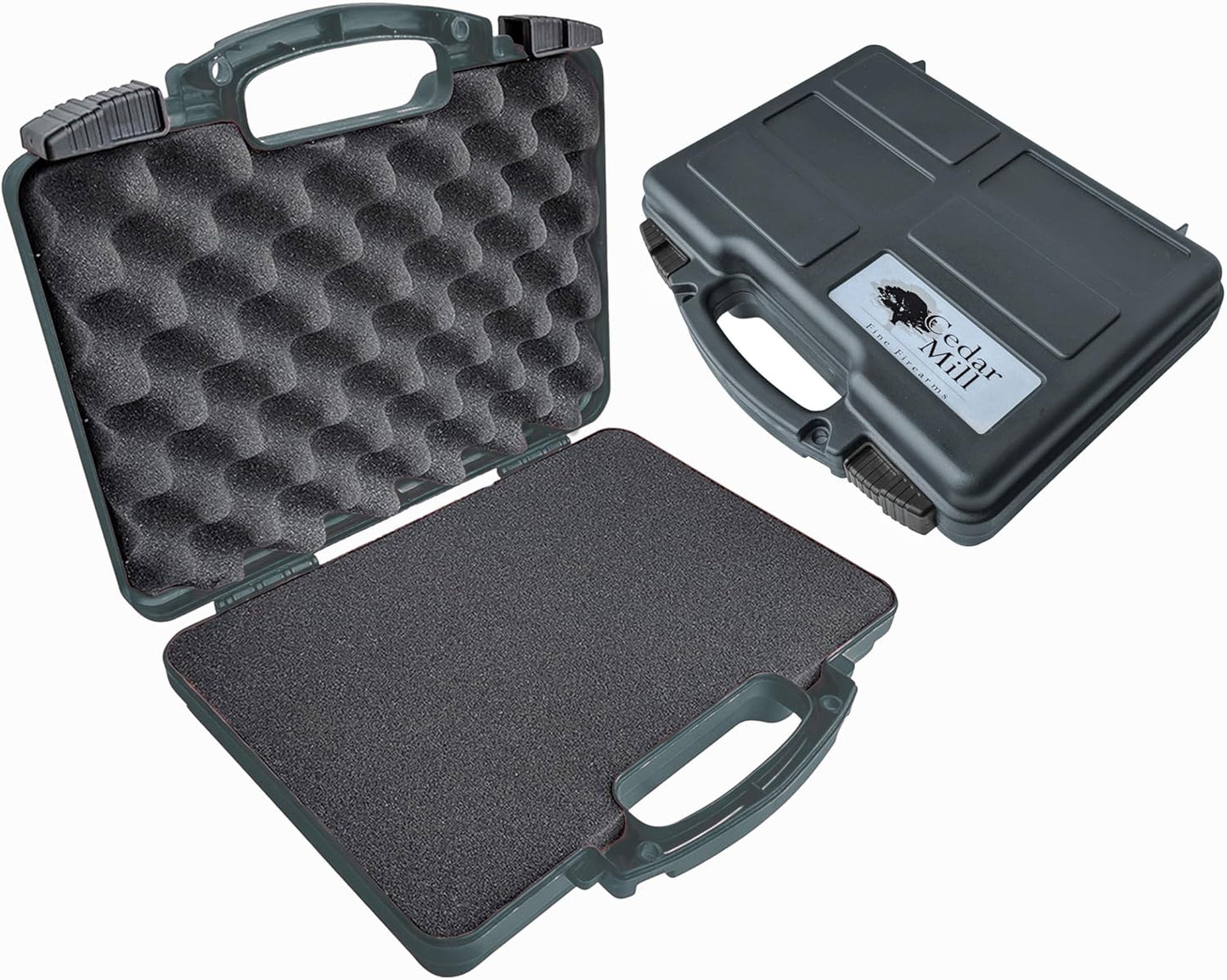 Cedar Mill Fine Firearms TSA Approved Hard Gun Case – Airline Approved Lockable Pistol Carrying Case with Dual Latch & Customizable Foam – Fits 9mm Handgun, Revolver & Firearm for Travel & Range Use