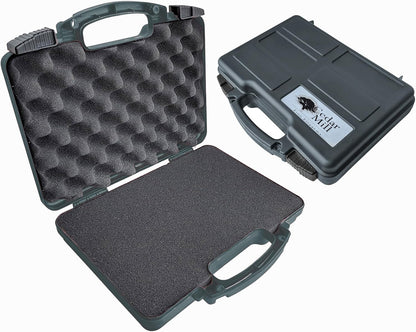 Cedar Mill Fine Firearms TSA Approved Hard Gun Case – Airline Approved Lockable Pistol Carrying Case with Dual Latch & Customizable Foam – Fits 9mm Handgun, Revolver & Firearm for Travel & Range Use