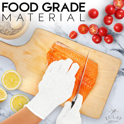 Zulay Cut Resistant Gloves Food Grade Level 5 Protection - Comfortable Safety Cutting Gloves - Cut Resistant Work Gloves