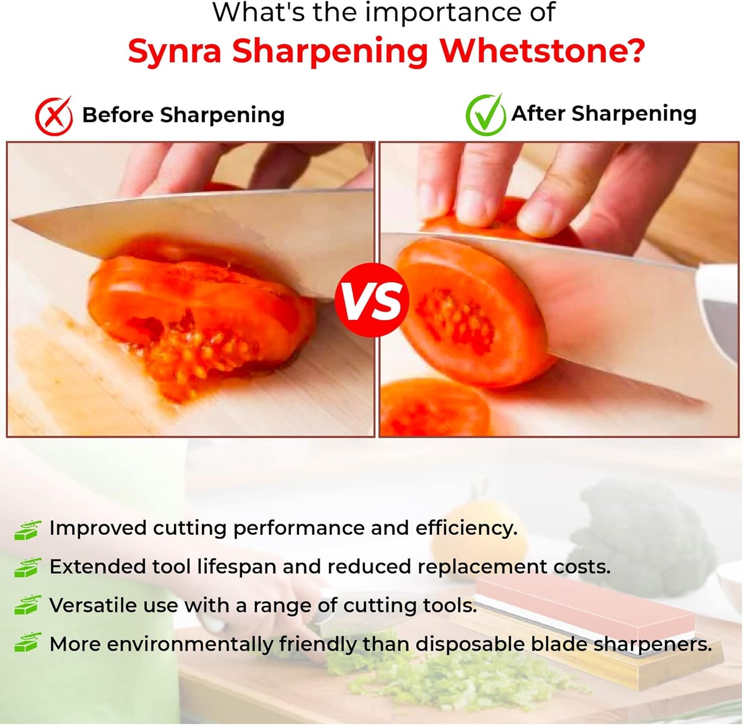 Whetstone Kitchen Knife Sharpening Stone, 8-Inches, Hatchet, Knife, and Axe Sharpener for Home, Field, and Shop, Sharpening Tool with Red Non-Slip Plastic Base, Supports Fine & Coarse Grinding