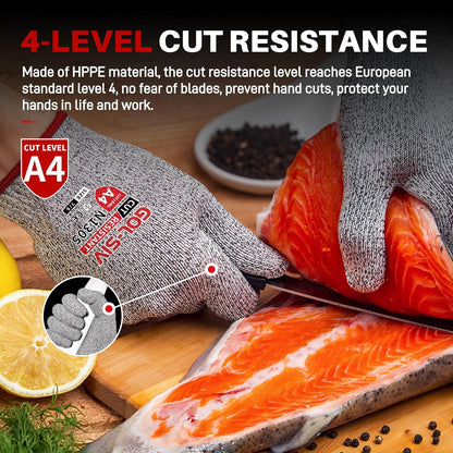 ANSI A9 Cut Resistant Gloves,Cut Resistant Work Gloves,Cut Proof Gloves Nitrile Coated For Metal Fabrication,Woodworking, Construction,Touch Screen,Large