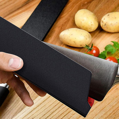 Knife Guard, RISHTEN 8 Inch x 2 Inch Knife Edge Guards 2 Pack Universal Blade Covers Non-Scratch Felt Lining Kitchen Knives Covers