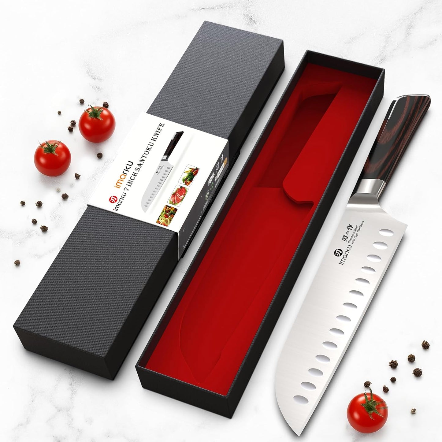imarku Fillet Knife, German High Carbon Boning Knife, 6-Inch Stainless Steel Professional Grade Boning Fillet Knife for Fish, Pakkawood Handle for Meat and Poultry, Gifts for Men and Women