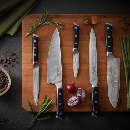 Sasaki 5228194 Masuta Japanese AUS-10 Stainless Steel Santoku Knife with Locking Sheath, 7-Inch