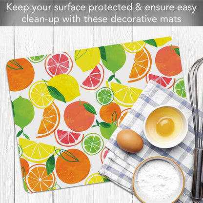 Cut N' Funnel Farmhouse Fall Designer Flexible Cutting Board Mat 15" x 11.5" Made in the USA Decorative Flexible Easy to Clean