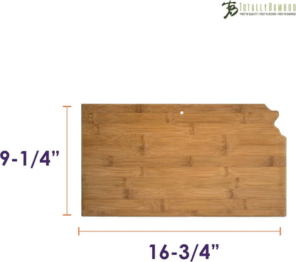 Totally Bamboo Oklahoma State Shaped Bamboo Serving and Cutting Board