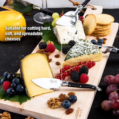 Laguiole Style de Vie Cheese Knife Set - Premium Line Cheese Knives Set with Charcuterie Board - Dishwasher Safe - Premium Tableware