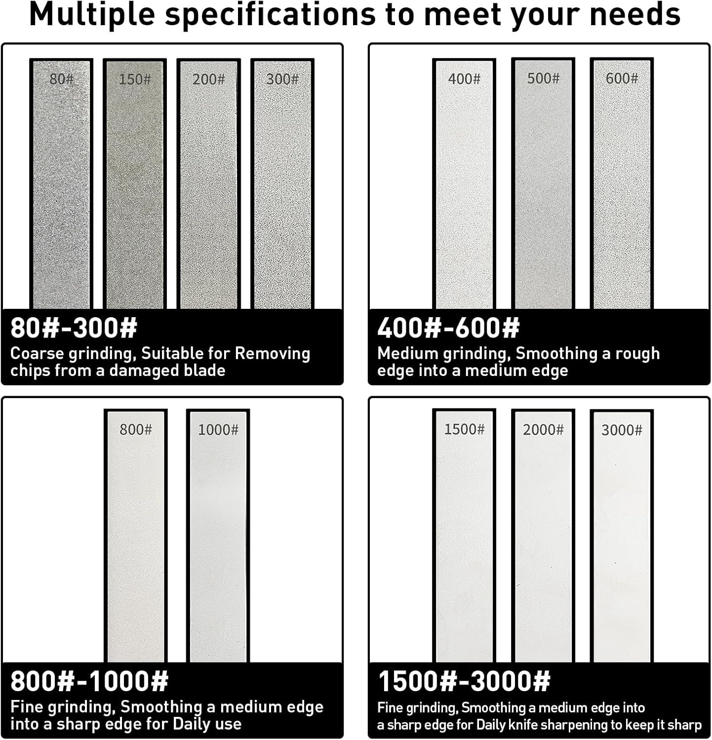 12 PCS Diamond Sharpening Stones,Knife Sharpener with Nonslip Base,Professiona Diamond Knife Set for Kitchen,80/150/200/300/400/500/600/800/1000/1500/2000/3000 Grit Whetstone