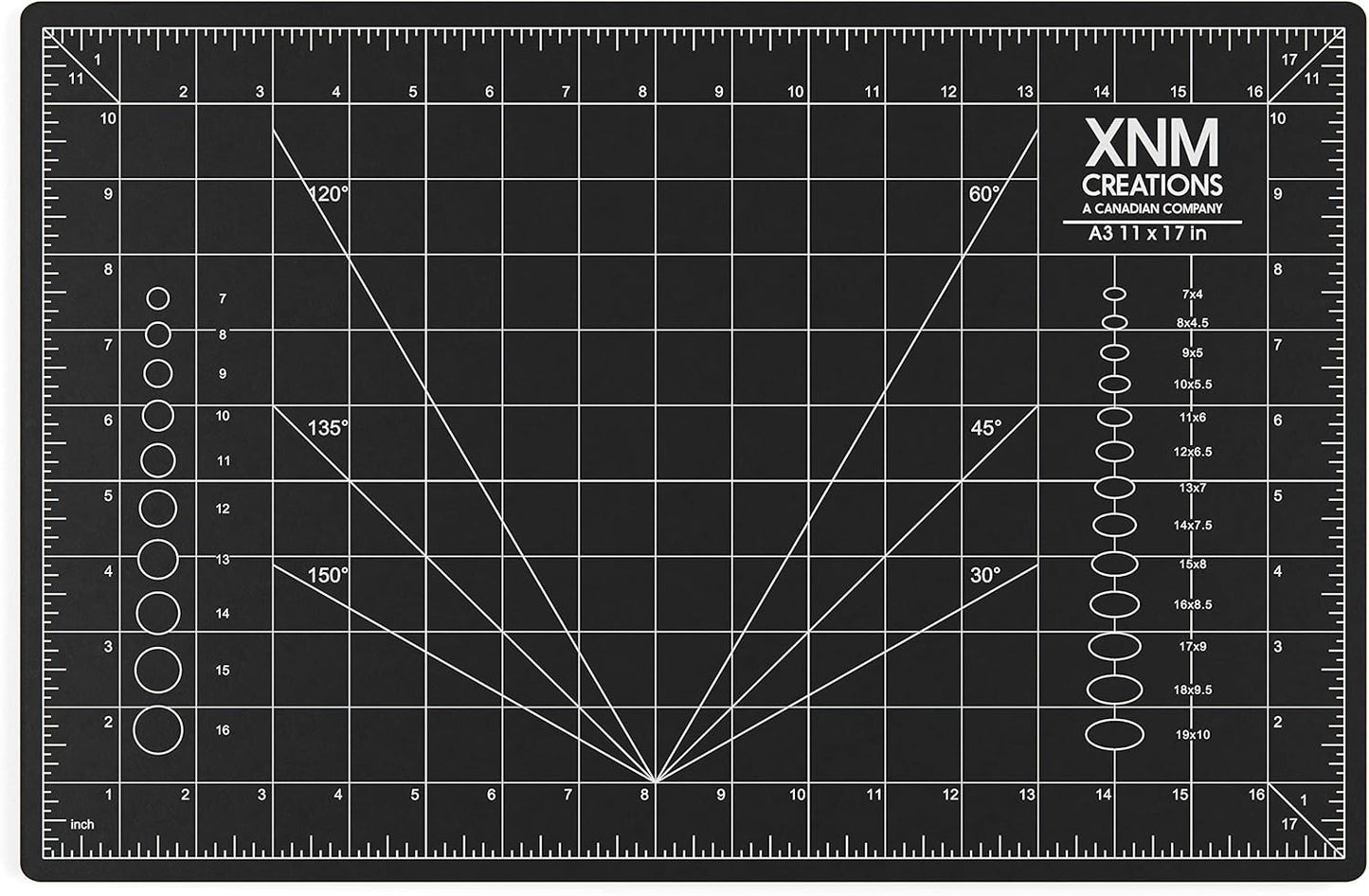 XNM Premium Self Healing Cutting Mat - 8 Inches by 11 inches - A4, 3 Layer Quality PVC Construction - Dual Sided, Imperial and Metric Grid Lines - Perfect for Cutting, Sewing, and Crafts