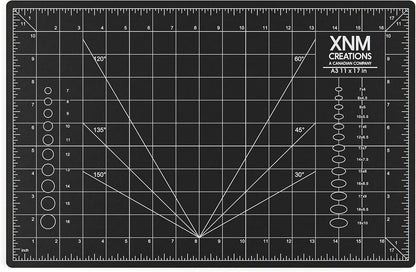 XNM Premium Self Healing Cutting Mat - 8 Inches by 11 inches - A4, 3 Layer Quality PVC Construction - Dual Sided, Imperial and Metric Grid Lines - Perfect for Cutting, Sewing, and Crafts