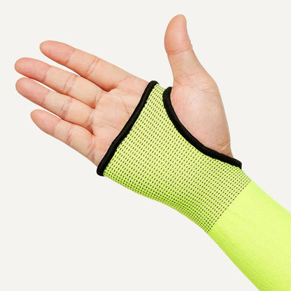 Amazon Basics Cut Resistant Arm Protection Sleeves with Thumbhole, 18" Arm Protectors for Gardening and Work, Yellow, 1 Pair