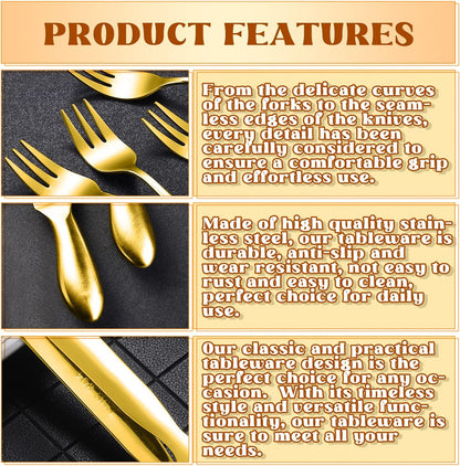 Cheese Butter Spreader Knives Set Charcuterie Accessories 16 Pieces Charcuterie Boards Utensils Stainless Steel Spreader Knife Mini Serving Tongs Spoons and Forks for Jam Appetizers Pastry (Gold)