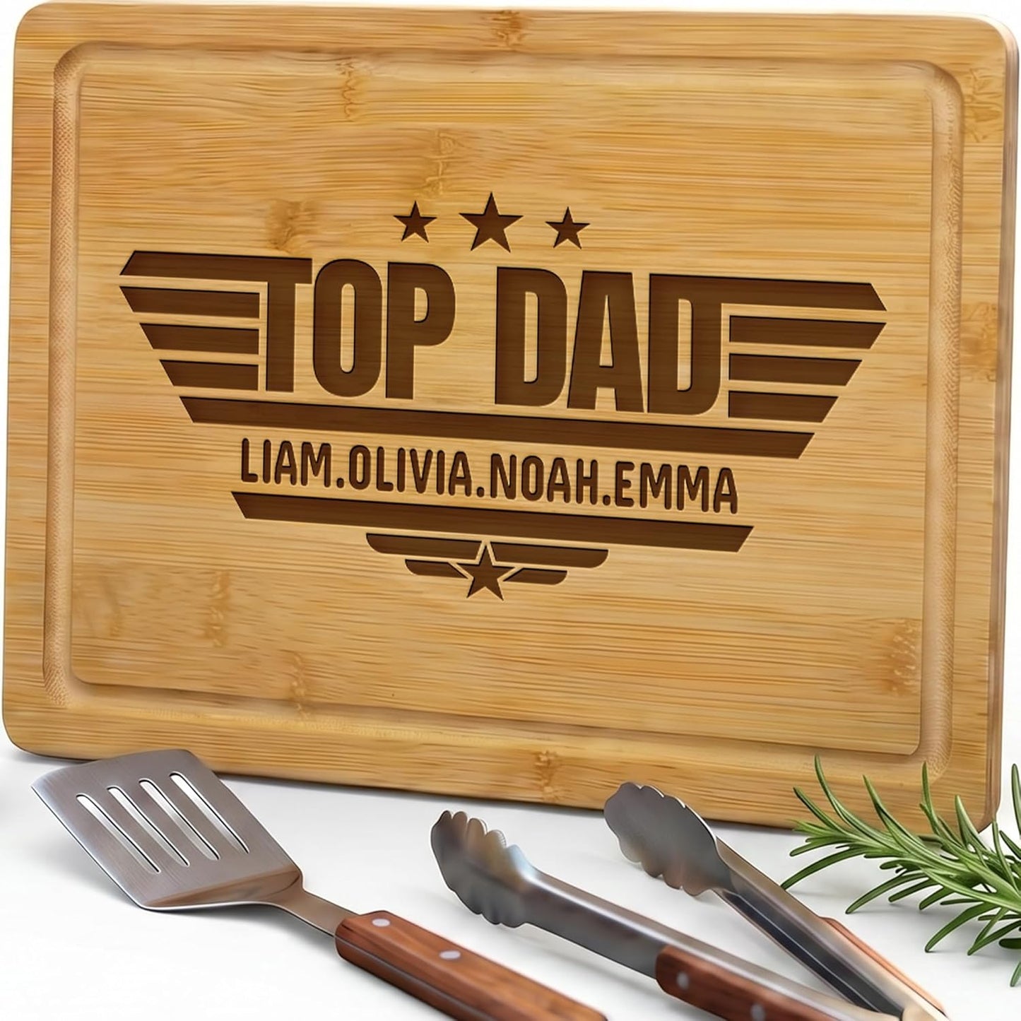 Personalized Cutting Board - Custom Bamboo Engraved Chopping Board for Kitchen - Unique Housewarming Gift for Couples & New Home - Durable Bamboo Carving Board - 4 Size Option