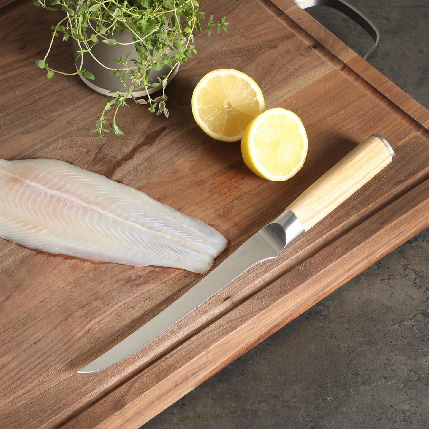 Babish 5-Inch Forged Utility Knife – High-Carbon 1.4116 German Steel Full Tang Kitchen Knife for Precision Cutting and Durability
