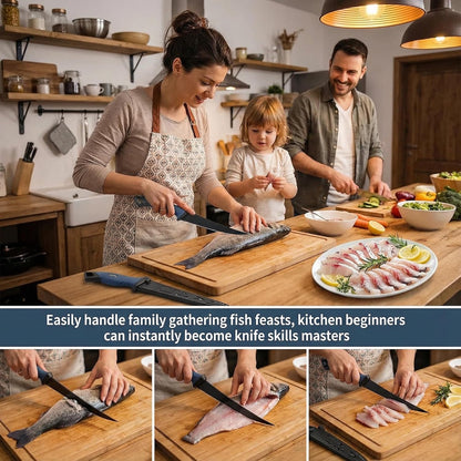 9 Inch Fish Fillet Knife - Premium German DIN 1.4116 Stainless Steel, Ultra Sharp Flexible Blade for Fish Filleting, Salmon, Trout, Non-Slip Handle, Professional Boning Knife with Sheath, Great for Anglers & Home Cooks