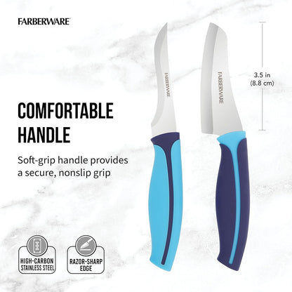 Farberware Precise Slice Utility Knife Set, 3 Piece, Multicolor
