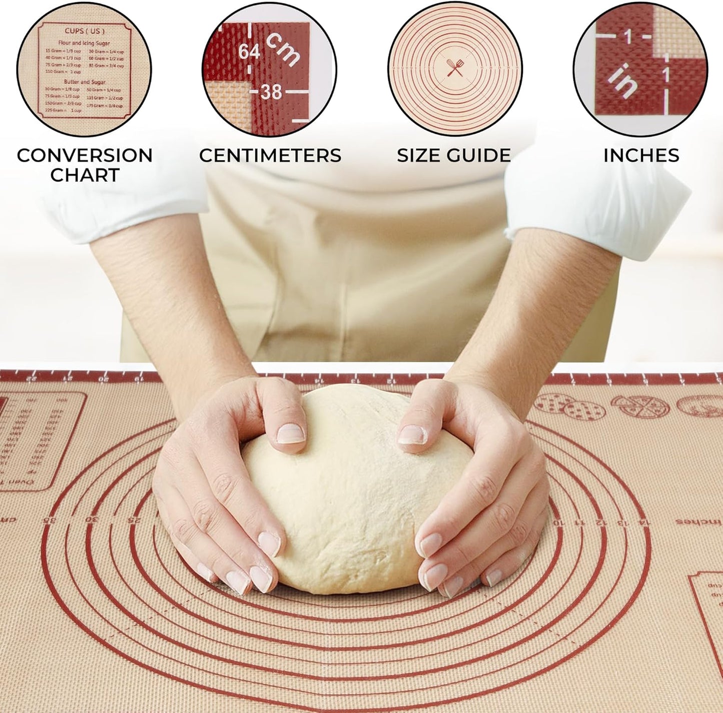 Zulay Kitchen Silicone Baking Mat Sheet Set - Reusable Baking Mat Nonstick - Half Sheet Baking Mat For Oven (Black, 1 Pack)