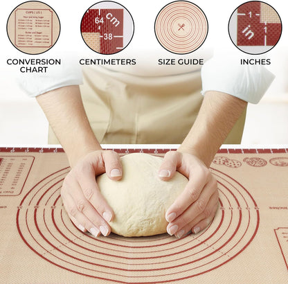 Zulay Kitchen Silicone Baking Mat Sheet Set - Reusable Baking Mat Nonstick - Half Sheet Baking Mat For Oven (Black, 1 Pack)