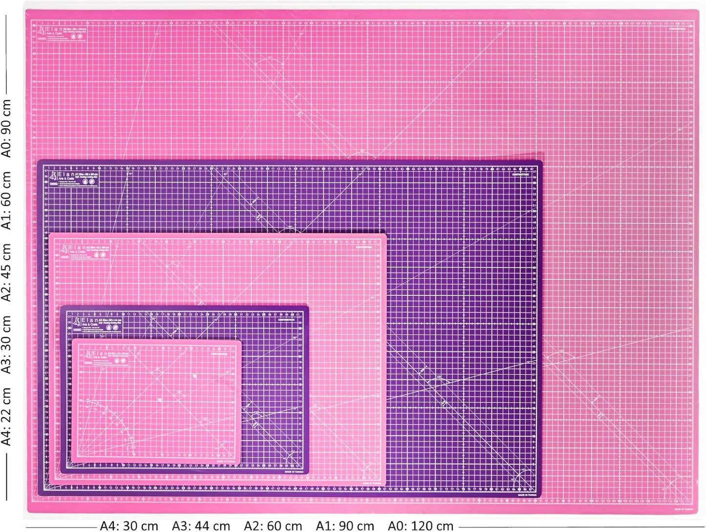 Elan Cutting Mat A3 Pink & Purple, Self Healing Cutting Mat 12x18 Inch, 5-Ply Craft Board Pink, Hobby Board for Crafts 12x18 Inch