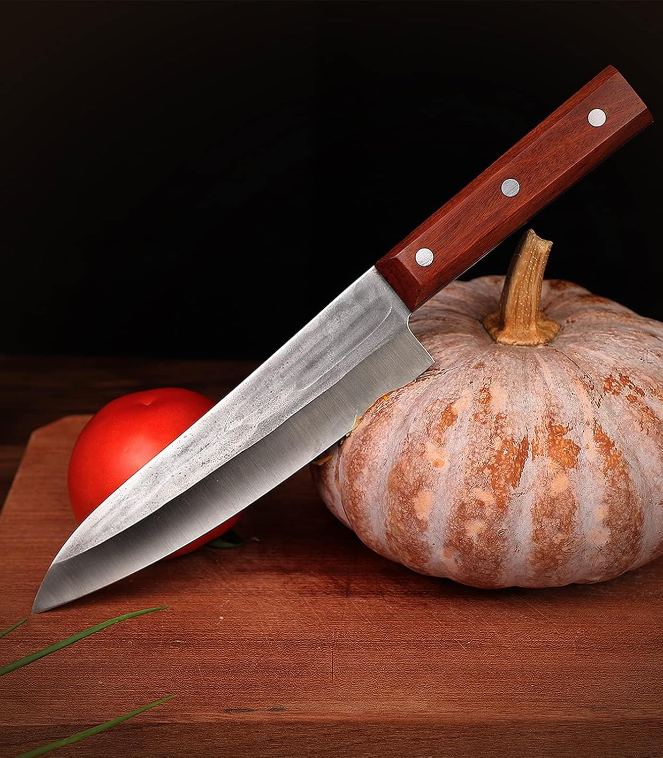 TOMBRO High Carbon Steel Gyuto Japanese Kitchen Knife,Hand Forged Chefs Knives with Rosewood Handle for Meat Vegetables Cutting in Home and Restaurant