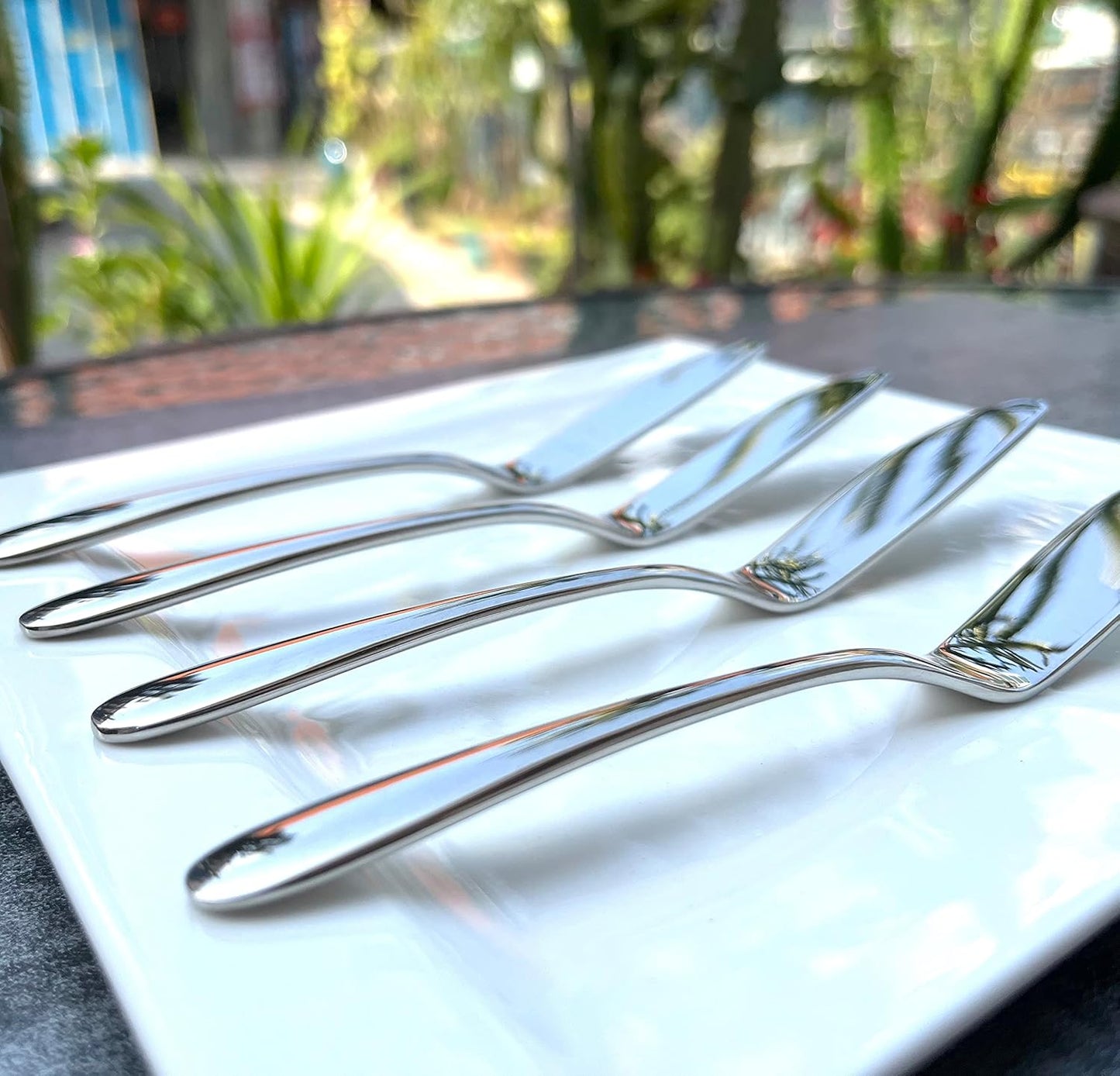 4 Pieces Set Butter knife, Pate Knife Cheese Spreader, Thick and Smooth Handle Food Safety Material Stainless Steel 18/10 SUS 304# for Home Restaurant Party breakfast (Mirror)