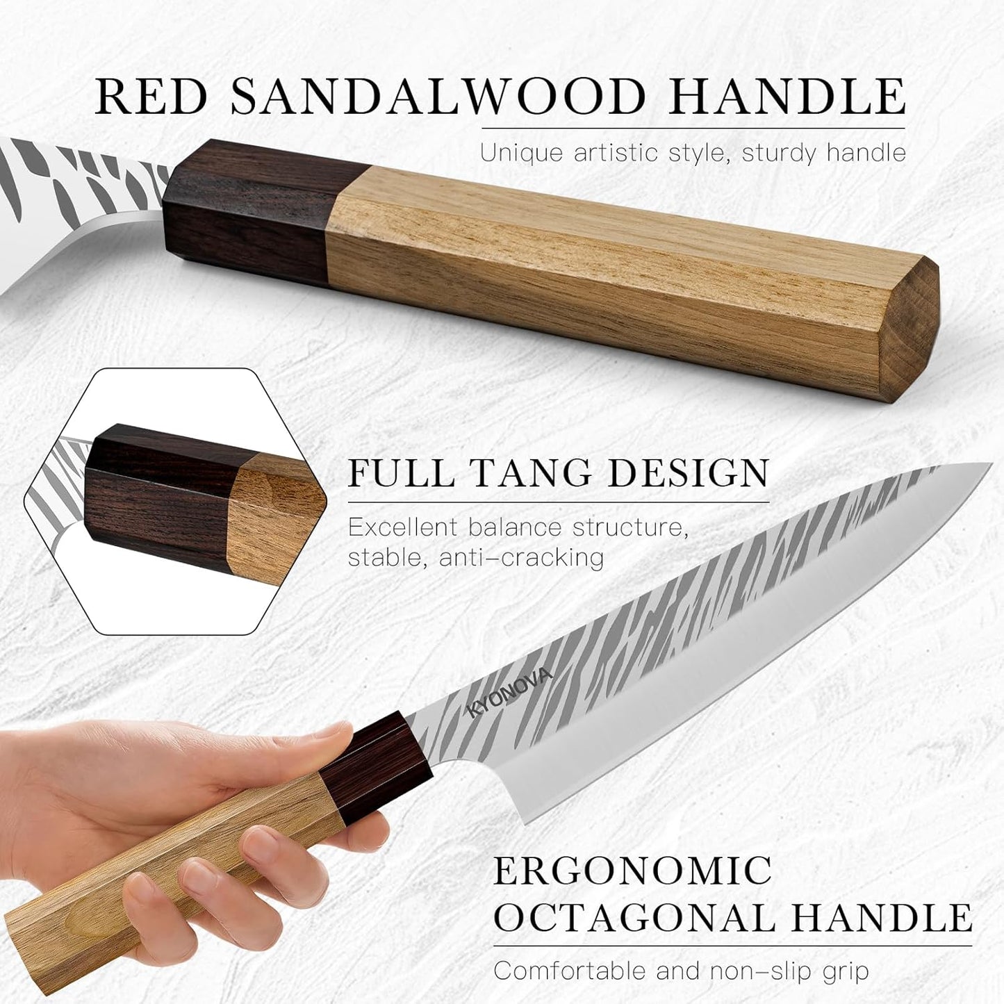 7 Inch Santoku Knife, 9-Layer VG10 High Carbon Steel Multipurpose Japanese Kitchen Knife, Sharp Steak Knife & Brisket Knife with Rosewood Handle for cutting meat for Home & Restaurant