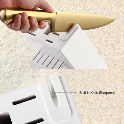 McCook® Knife Sets,German Stainless Steel Knife Block Sets with Built-in Sharpener