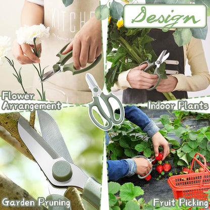 3 Pcs Garden Scissors Floral Shears,Professional Floral Scissors with Comfortable Grip Handle,Premium Garden Pruning Shears for Plants Trimming and Fruit Picking Trimming,Pink