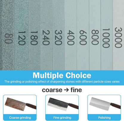 20 Pcs Sharpening Stone Set,Grit 80# 120# 180# 240# 320# 400# 600# 800# 1000# 3000# Rectangular Shaped Silicon Carbide Honing Whetstone for Scissor,Knife,Metal, Moldels-150 x12 x 12mm