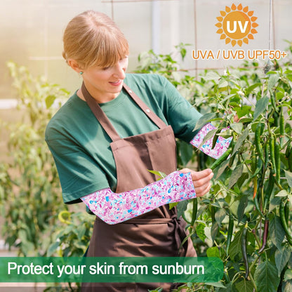 4 Pairs Gardening Sleeves Anti-Slip Arm Protection with Thumb Hole Sun Sleeve Cooling Arm Sleeves for Women Men Outdoor