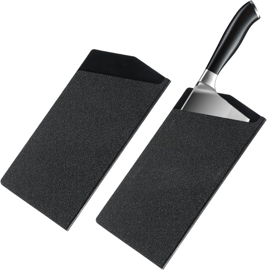 Tucnoeu 2Pcs 7.5” X 3.5” Universal knife sheath, Knife Edge Guards Set, Cleaver Knives Guards, ABS Plastic, Felt Lined for Chinese Kitchen Knives