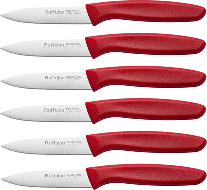 Paring Knife Fruit Knife Set (6 Pieces), Ultra Sharp Stainless Steel Vegetable and Fruit Knife with PP Plastic Ergonomic Handle for Cutting Fruits and Vegetables.Multi.